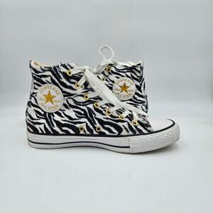 Converse Chuck Taylor All Star Zebra Hi Top Sneakers Womens 7 Unisex‎ Gold